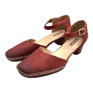 PIKOLINOS Gomera Mid Heel Court Shoe 40 9 9.5 W6R-5911 Perforated Floral Low 1.5